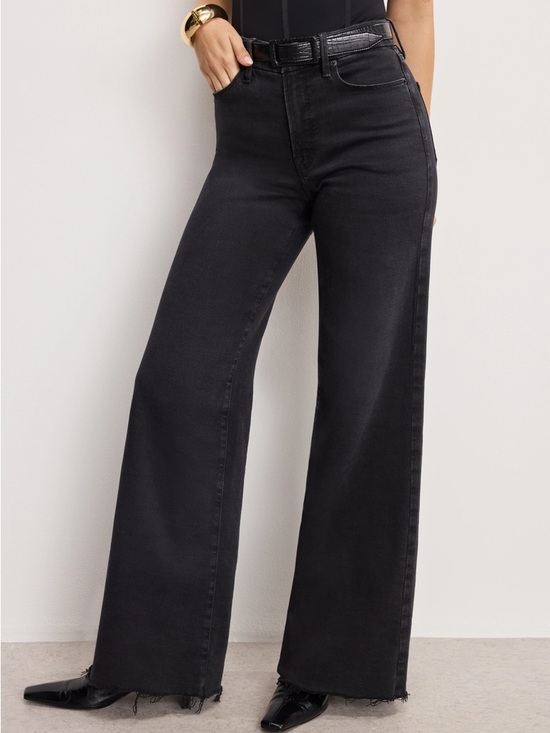Good American Denim - Good American Black High-Rise Wide Leg Jeans